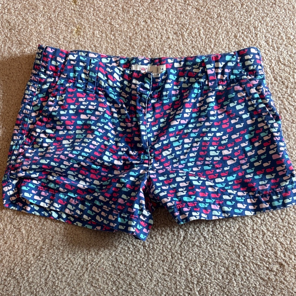 Vineyard Vines Blue and Pink Whale Pattern Women's Shorts